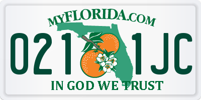 FL license plate 0211JC