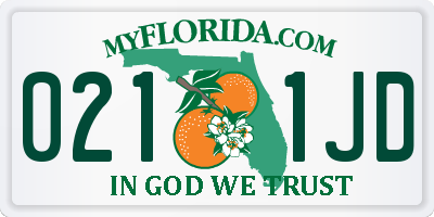 FL license plate 0211JD