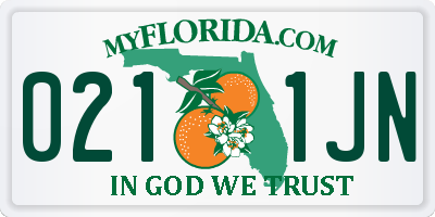 FL license plate 0211JN