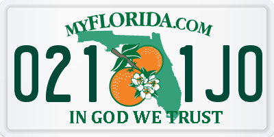 FL license plate 0211JO