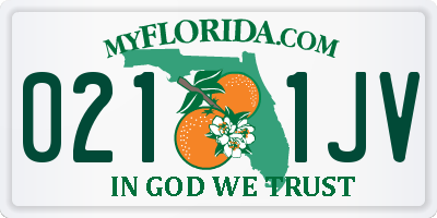 FL license plate 0211JV