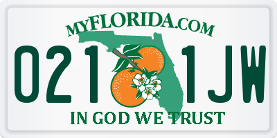 FL license plate 0211JW