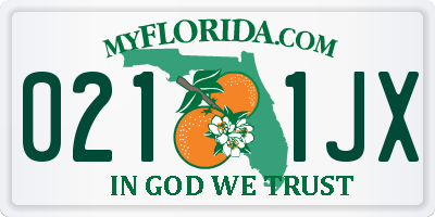 FL license plate 0211JX