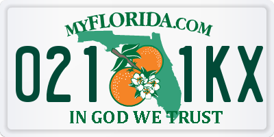 FL license plate 0211KX