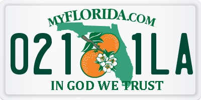 FL license plate 0211LA