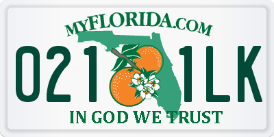 FL license plate 0211LK