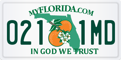 FL license plate 0211MD