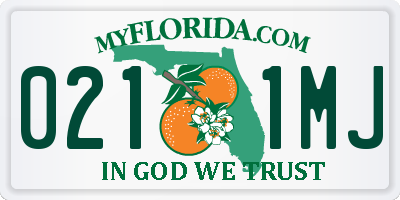 FL license plate 0211MJ
