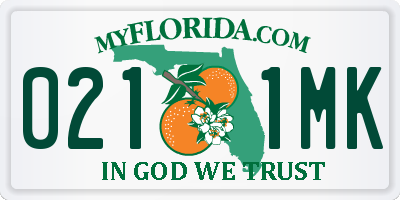 FL license plate 0211MK