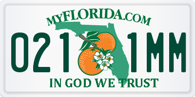 FL license plate 0211MM