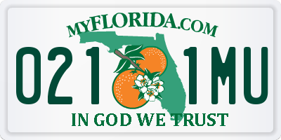 FL license plate 0211MU