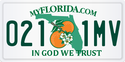 FL license plate 0211MV