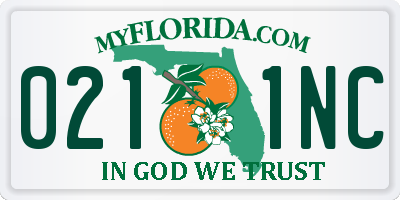 FL license plate 0211NC
