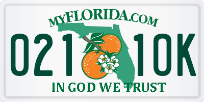 FL license plate 0211OK