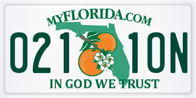 FL license plate 0211ON