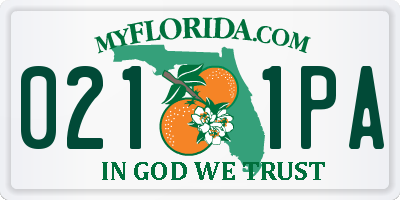 FL license plate 0211PA