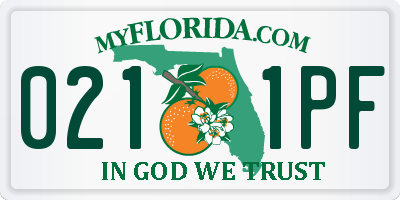 FL license plate 0211PF