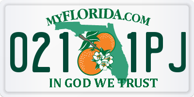 FL license plate 0211PJ