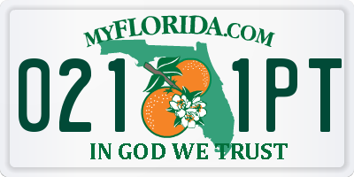 FL license plate 0211PT