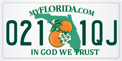 FL license plate 0211QJ
