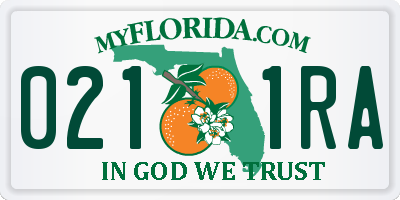 FL license plate 0211RA