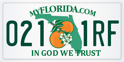 FL license plate 0211RF