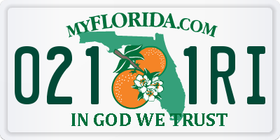 FL license plate 0211RI