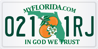 FL license plate 0211RJ