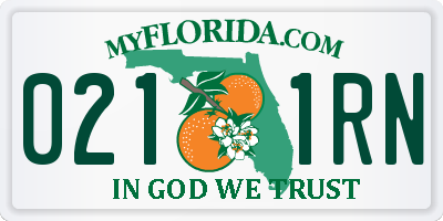 FL license plate 0211RN