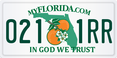 FL license plate 0211RR