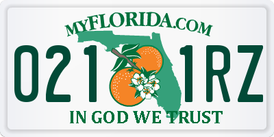 FL license plate 0211RZ