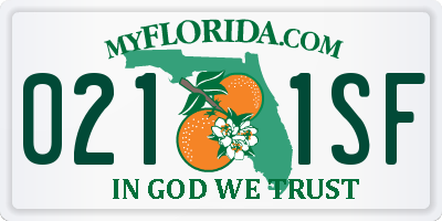 FL license plate 0211SF