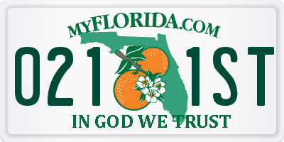 FL license plate 0211ST