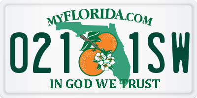 FL license plate 0211SW