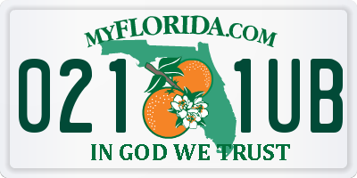FL license plate 0211UB
