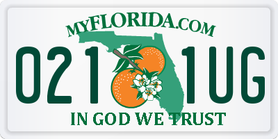 FL license plate 0211UG