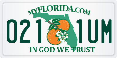 FL license plate 0211UM