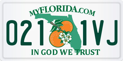 FL license plate 0211VJ