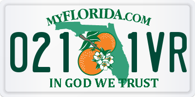 FL license plate 0211VR