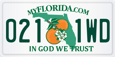 FL license plate 0211WD