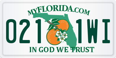 FL license plate 0211WI