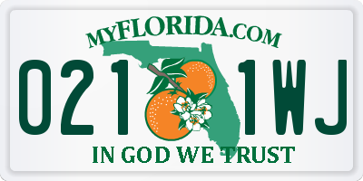 FL license plate 0211WJ