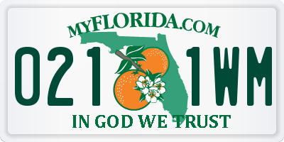 FL license plate 0211WM