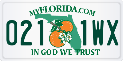 FL license plate 0211WX