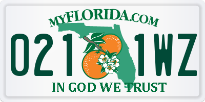 FL license plate 0211WZ