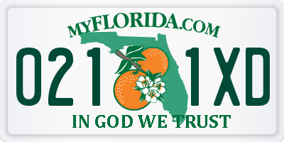 FL license plate 0211XD