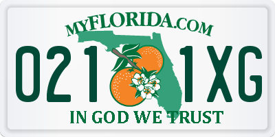 FL license plate 0211XG