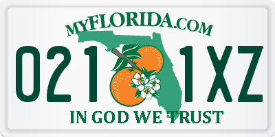FL license plate 0211XZ