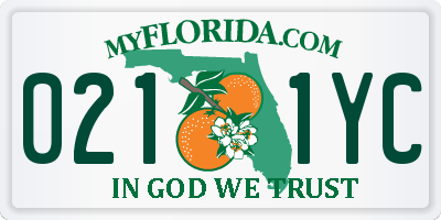 FL license plate 0211YC