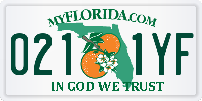 FL license plate 0211YF